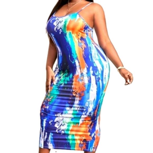 𝅺BRAND nwt super cute brand new plus tie dye dress sz 1x - Picture 1 of 6